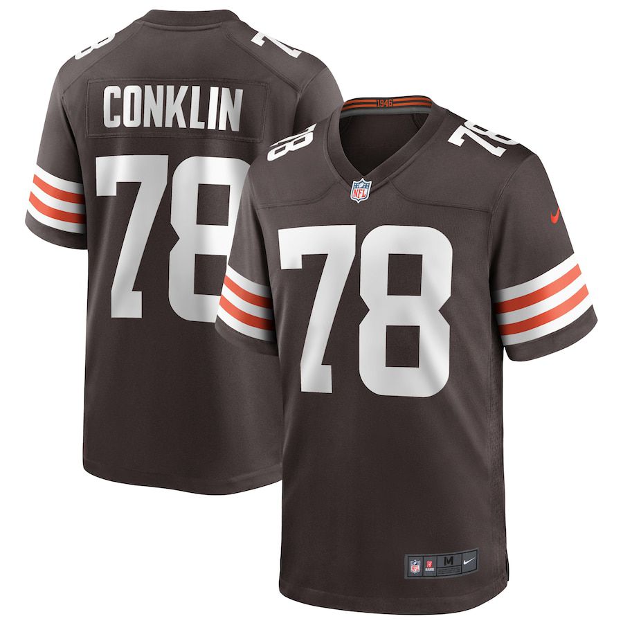 Men Cleveland Browns #78 Jack Conklin Nike Brown Game Player NFL Jersey
